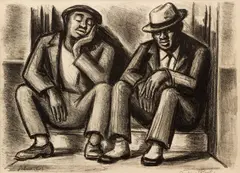 Julius T. Bloch, Resting, c.1930, lithograph on paper, from an