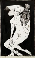Edward Eberle, Vessel, 1995-96 (0601), ink and mixed media on gray paper