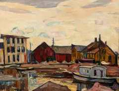 Abraham A. Manievich, Harbour in Winter, 1925, oil on canvas