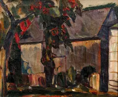 Abraham A. Manievich, Barn Etude, oil on canvas