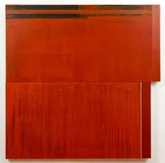 Divided Square by Michael Morrill, 1989, acrylic on canvas on wood, offered Apr 2021