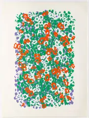 Nadine Prado, Flowers on White, 1979, original, serigraph printed in color, pencil