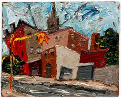 Red Hook (Brooklyn) by Arnold Sharrad, 2010, oil on artist's board, offered Apr 2021