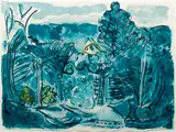 Untitled Landscape by Barbara Ballachey, 1990, lithograph printed in colors, offered Mar 2021