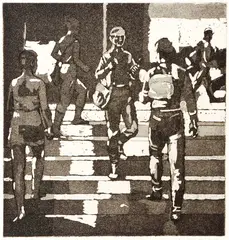 Students on the Steps, c.1980s by Isabel Bishop, etching and aquatint on Rives paper, offered Mar 2021