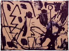 Untitled Abstract by James Brown, 1986, lithograph on paper, offered Mar 2021
