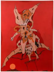 Jorge Camacho, Surrealist print from the Cenizas [Ashes] portfolio, 1974, color, lithograph on Guarro paper