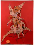 Jorge Camacho, Surrealist print from the Cenizas [Ashes] portfolio, 1974, color, lithograph on Guarro paper