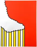 Nicholas Krushenick, Pop Art Print in Red Silver and Yellow