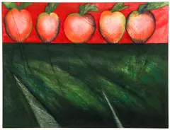 Apples, undated, intaglio and by Norman Laliberté, aquatint, offered Mar 2021