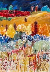 Lynn Malin, Vertical Highway 22-2, oil on paper