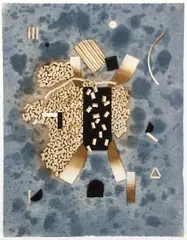 Brian Nissen, Untitled Abstraction (Blue), 1981, lithograph printed in color on textured paper, pencil