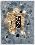Brian Nissen, Untitled Abstraction (Blue), 1981, lithograph printed in color on textured paper, pencil