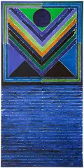 S. H. Raza, Blue Bindu, undated, lithograph printed in colors on wove paper, pencil