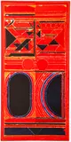 S. H. Raza, Red Bindu, undated, lithograph printed in colors on wove paper, pencil