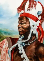 The Warrior by Ruth G. Richardson, 1983, watercolor, offered Mar 2021