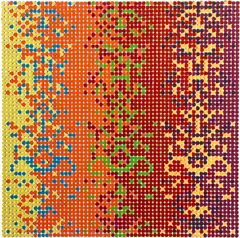 David Roth, Untitled (Colorful Dots), 1979, original, serigraph printed in colors, pencil