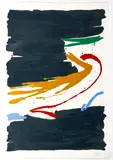 Kikuo Saito, Kurara Abstract, c.1979, screenprint in color, pencil