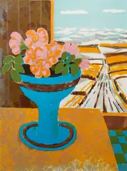 Priddis Landscape by John Harold Thomas Snow, lithograph printed in colors, offered Mar 2021