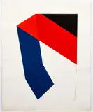 Jack Sonenberg, Dimensions No. 2, 1970, embossed red and blue, etching with black string, pencil