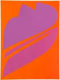 Jack Youngerman, Untitled Abstract in purple and orange, 1970, color