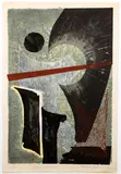 Untitled Abstraction 60-9, 1960, woodblock by Reika Iwami, mixed media and mica, offered Feb 2021