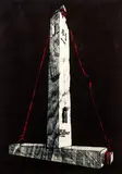 Seiko Kawachi, Pillar II (Hashira II), 1979, anastatic and intaglio printing in, woodcut