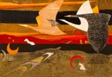 Fisherman, Teuri Island , 1967, color woodblock, 16 1/2 x 21 1/2 inches by Kitaoka Fumio, pencil, offered Feb 2021