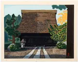 Heirin Temple (Heirin ji), 1971, color woodblock print, 16 x 20.75 inches by Masao Maeda, pencil, offered Feb 2021