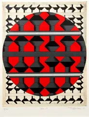 362-S by Yoshio Sekine, 1976, screenprint and half-tone print, offered Feb 2021