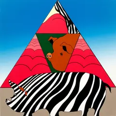 Tsuoshi Yayanagi, Pig Pyramid, 1982, serigraph printed in colors