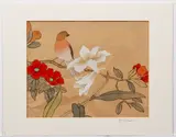 Bird on a Flowering Branch by Daniel Nie, watercolor on rice paper, offered Feb 2021