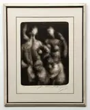 Hans Erni, 2 signed lithographs, Entwined Couple and Head of a Boy, 16.5 x 12.5 inches Couple, 23.25 x 18.5 inches Head, orig lithos, both, pencil