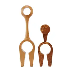two by Richard Lukes, carved wood sculptures, (i) "Eye-Con" #4, offered Jan 2026