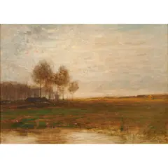John Francis Murphy, Landscape at Dusk, 1900, oil on canvas, [approximate dimensions - canvas: 16" H x 22" W]