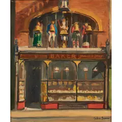 Julian Barrow, "Baker - Watchmaker, Jeweller and Optician,", oil on canvas, [approximate dimensions -