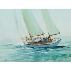 Ray George Ellis, Sailing on a Starboard Tack, watercolor, [approximate dimensions -