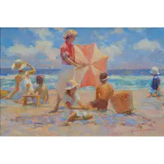 Donald Hatfield, A Day at the Beach, oil on canvas, [approximate dimensions -