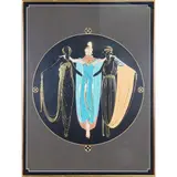 Étienne Picart, De Tirtoff (Russian/French, 1892-1990), "Ladies in Waiting,", 1987, serigraph with gilt embossing, [approximate dimensions -