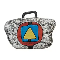 "Constructivist Briefcase/The Eightys: Looking Back," 1990, painted and by Michael Graham, carved wood, [approximate dimensions: 15 " H x 20 5/8" W x 3" D]; at verso:, offered Jan 2026