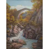 A Stone Bridge, Centovalli, Switzerland by Mihran Kevork Serailian, 1927, oil on canvas board, [approximate dimensions -, offered Dec 2025
