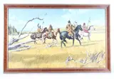 Band of Warriors by Sil Bent, oil painting c. 1979, offered Jan 2023