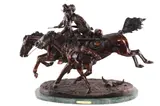 Featured in this lot is a by Frederic Remington, bronze sculpture, offered Jan 2023