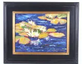 Graydon Foulger, Featured in this lot is an Original Signed Impasto, Oil painting, "Water Lilies" by Graydon Foulger