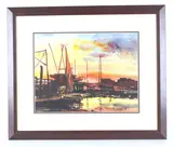 Featured in this lot is this framed by Marco Sassoni, watercolor of a yacht club circa 1970 from artist Marco Sassoni born in 1942. The, offered Jan 2023