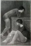 Raphael Soyer, - ''Dancers'' (Cole 74)-, lithograph, 1954