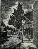 Charles Frederick Surendorf, - ''Pay Ore Corner''- wood, engraving