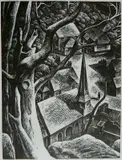 Lynd Ward, - ''Under The Cliff''- wood, engraving, estate