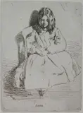 James A. M. Whistler, - ''Annie Seated'' (Kennedy 30)-, etching, 1858, tape stains in upper margin corners, well away from