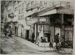 John W. Winkler, - ''Oriental Quarters''-, etching, 1921